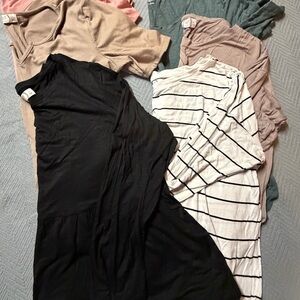 Assorted Maurice’s tops in Black, Pink, Tan, and Striped Patterns!